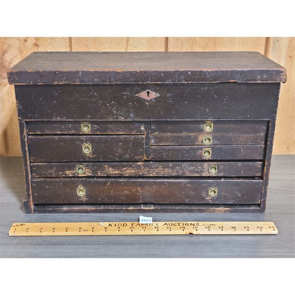 WOODEN MACHINIST CHEST - 9 x 12 x 20.5in