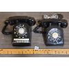 Image 1 : LOT OF 2 - BLACK ROTARY TELEPHONES