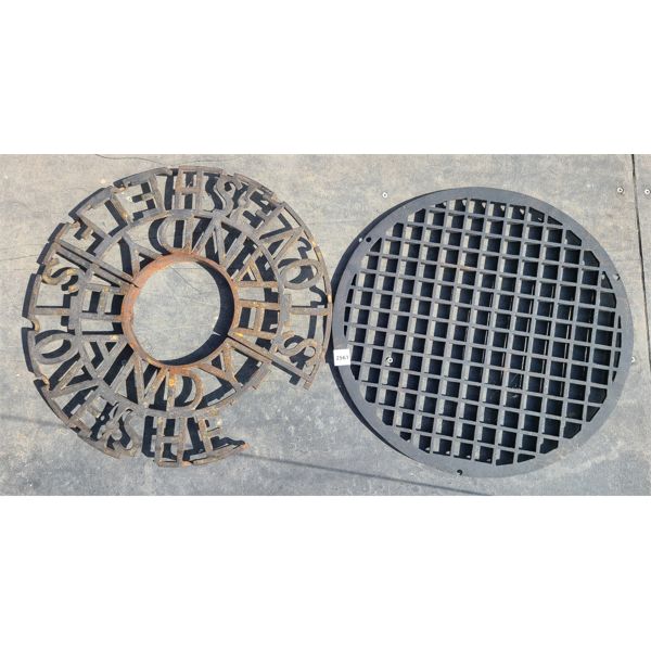 LOT OF 2 - CAST GRATES - LARGEST 19 INCHES
