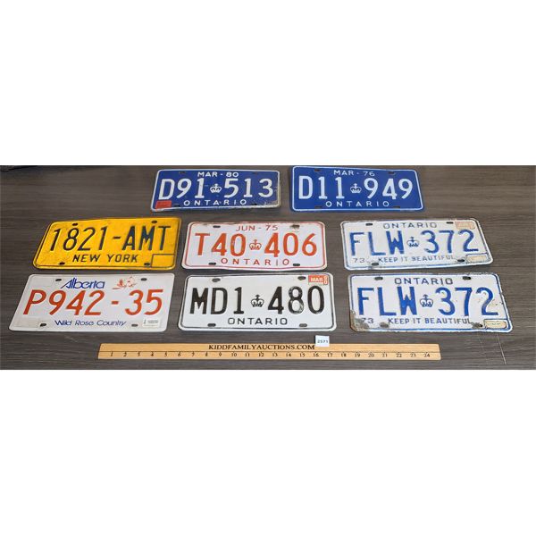 JOB LOT - MISC LICENSE PLATES - ONTARIO - NEWYORK - ALBERTA 