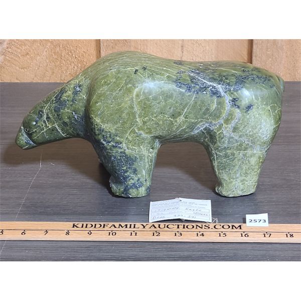 HAND CARVED STONE INUK BEAR 