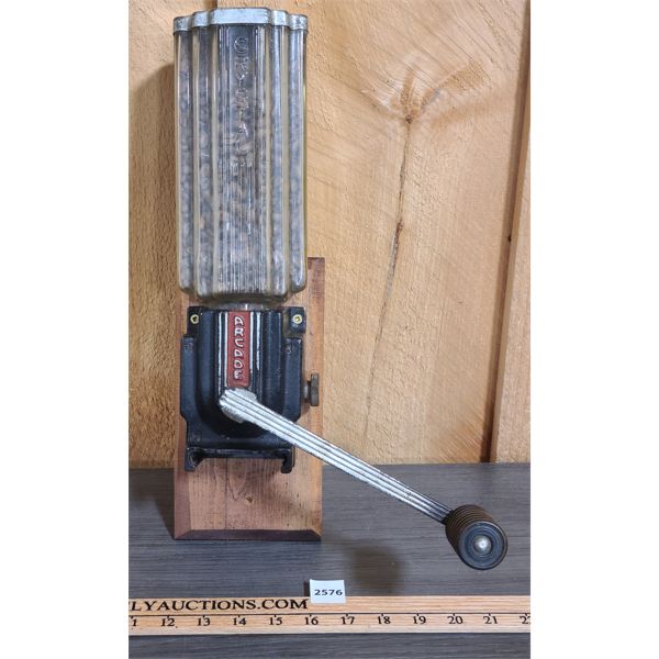 ANTIQUE ARCADE COFFEE GRINDER - 16 in
