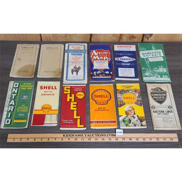 JOB LOT - QTY OF VINTAGE ROAD MAPS