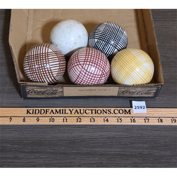 LOT OF 5 - BOCCE BALLS