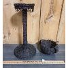 Image 1 : LOT OF 2 - WICKER FLOWER STAND AND BASKET