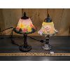 Image 2 : LOT OF 2 - FLORAL TABLE LAMPS - APPROX 13in TALL