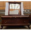 Image 3 : ANTIQUE MIRRORED DRESSER  W/ CARVED DETAILS - 25 x 48 x 79.5in