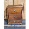 Image 1 : SMALL THREE DOOR WOODEN CABINET - 10 x 12.5 x 15.5in