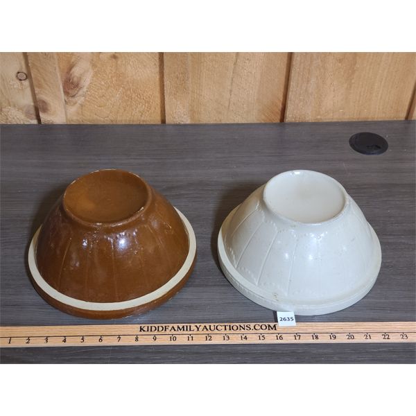 LOT OF 2 - UNMARKED CERAMIC BOWLS