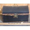 Image 1 : LEATHER COVERED TRAVEL TRUNK W/ REMOVABLE INNER TRAY - 9 x 10 x 16in