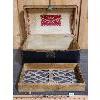 Image 2 : LEATHER COVERED TRAVEL TRUNK W/ REMOVABLE INNER TRAY - 9 x 10 x 16in
