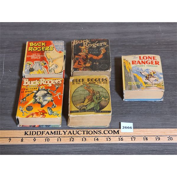 LOT OF 5 - BIG LITTLE BOOKS - BUCK ROGERS AND LONE RANGER
