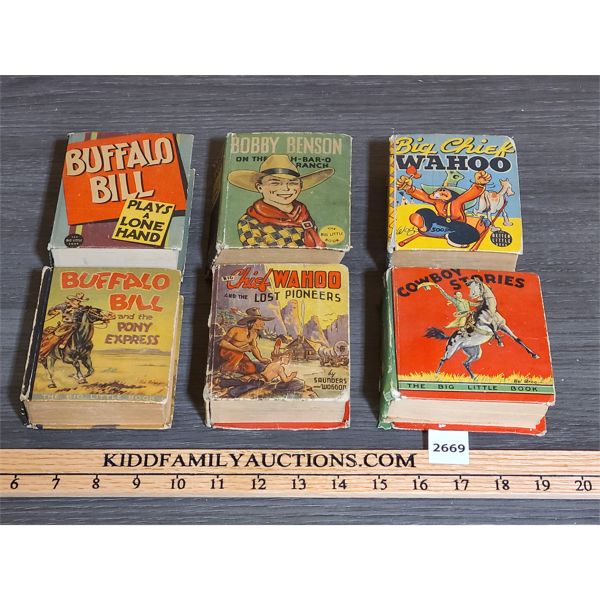 LOT OF 6 - BIG LITTLE BOOKS - BIG CHIEF WAHOO, BUFFALO BILL ETC.