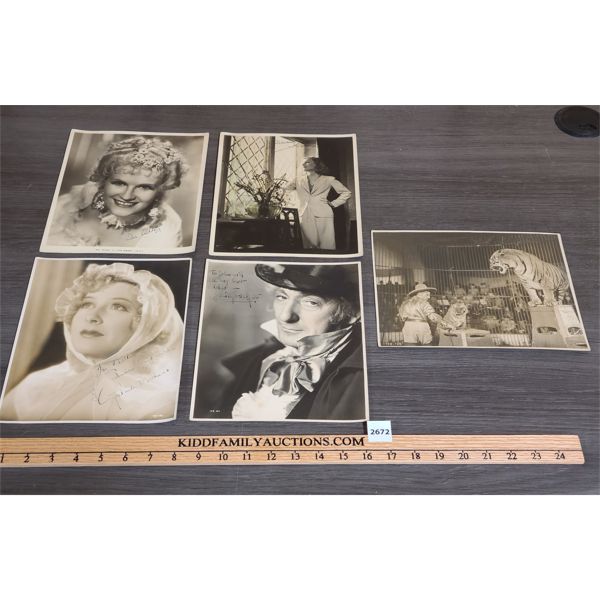 LOT OF 5 - SIGNED FILM STAR PROMO PHOTOS