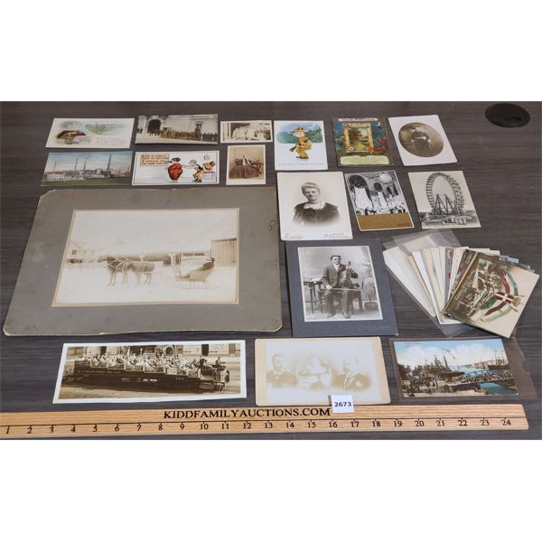 JOB LOT - MISC VINTAGE POSTCARDS AND PHOTOGRAPHS 