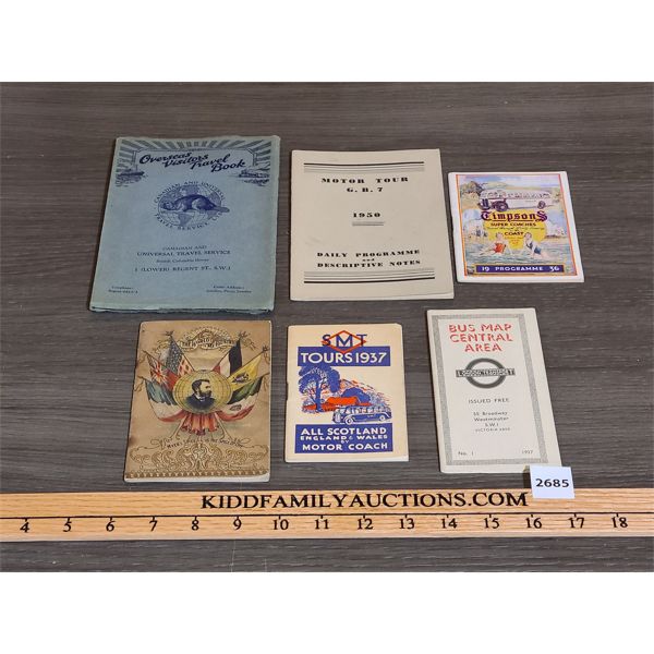 LOT OF 6 - VINTAGE TRAVEL BROUCHURES 