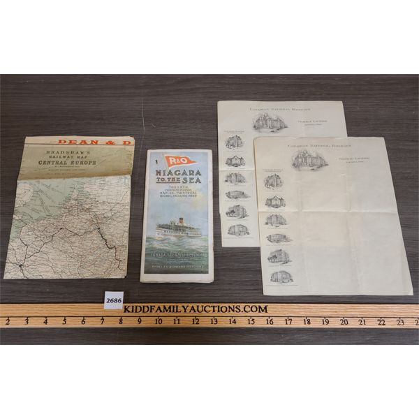 LOT OF 4 - VINTAGE RAILWAY AND STEAMSHIP EPHEMERA 