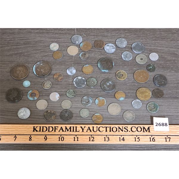 JOB LOT - MISC ANTIQUE FOREIGN COINS