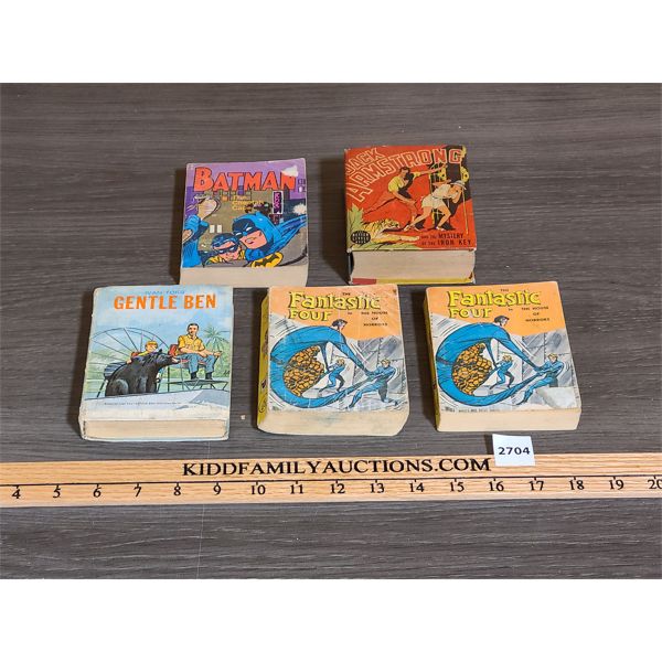 LOT OF 5 - BIG LITTLE BOOKS - INCL FANTASTIC FUR, BATMAN, GENTLE BEN ETC. 