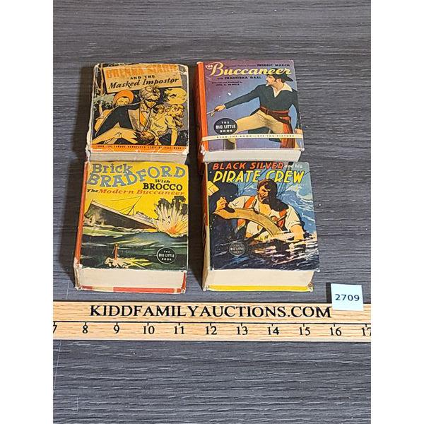 LOT OF 4 - BIG LITTLE BOOKS - INCL BLACK SILVER PIRATE CREW, BUCCANEER, BRENDA STARR ETC.