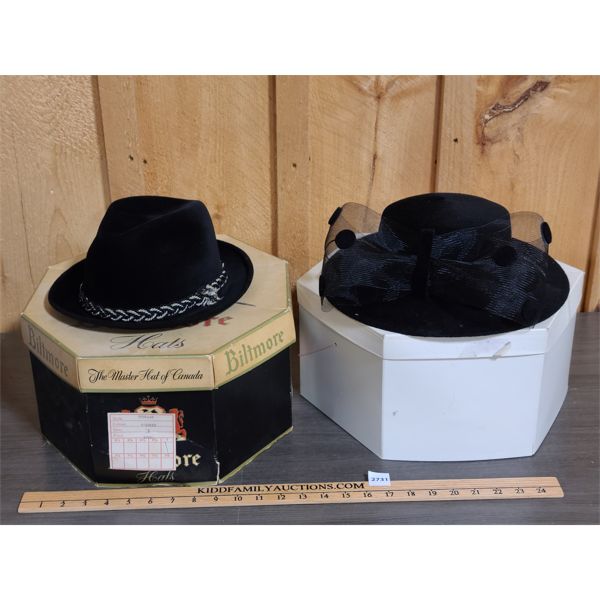LOT OF 2 - VINTAGE HATS W/ BOXES