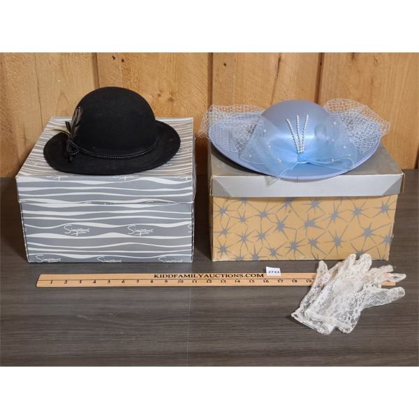 LOT OF 2 - VINTAGE HATS W/ BOXES
