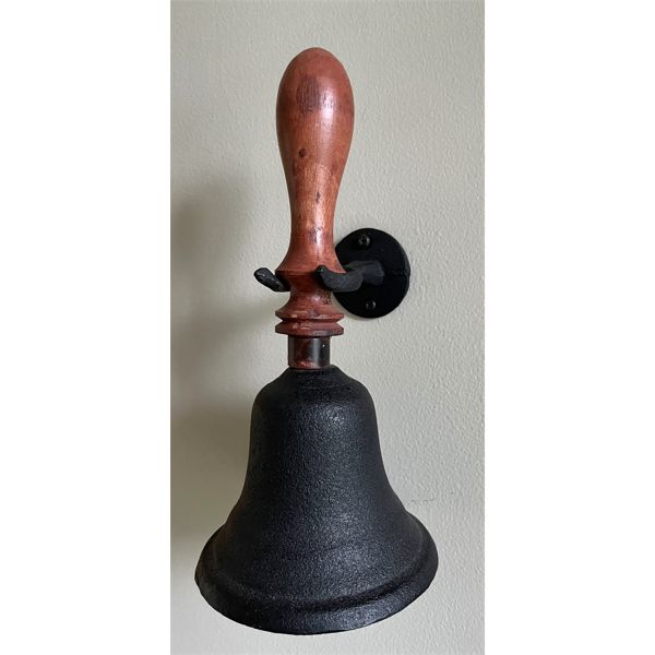 CAST 'CHOW TIME' BELL W/ WALL MOUNT - 10 INCHES