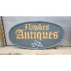 Image 1 : LARGE HAWKES ANTIQUES WOODEN SIGN - 50 x 98in