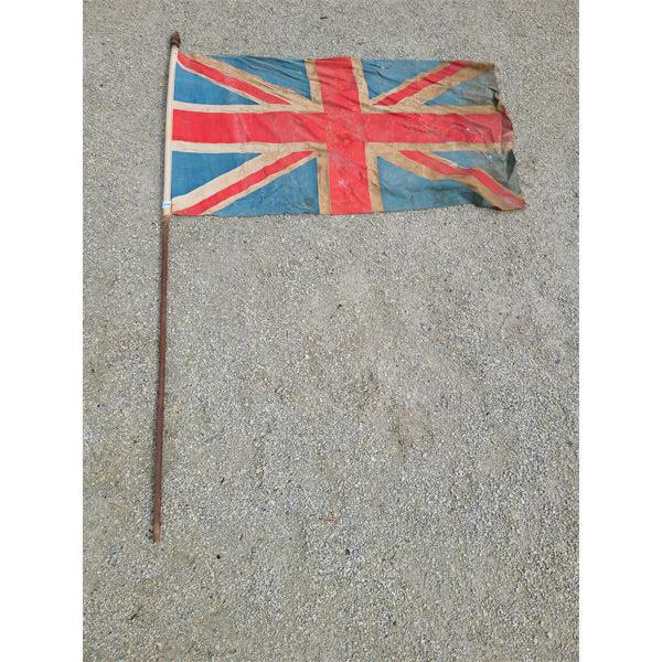 VINTAGE UNION JACK FLAG ON STAFF