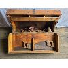 Image 2 : WOODEN CARPENTER's CHEST W/ CONTENTS - 9 x 18.5 x 32in