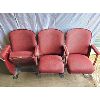 Image 1 : SET OF 3 VINTAGE THEATRE SEATS - 19 x 32 x 63in