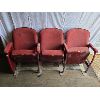 Image 1 : SET OF 3 VINTAGE THEATRE SEATS - 19 x 32 x 63in