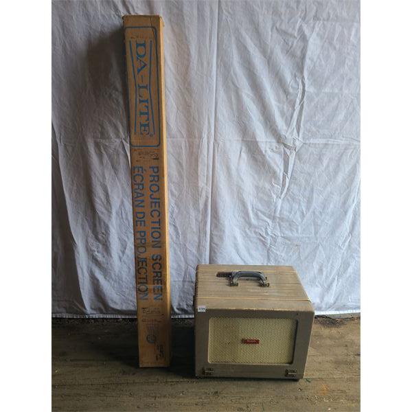 LOT OF 2 - KODAK MOVIE PROJECTOR AND PROJECTOR SCREEN