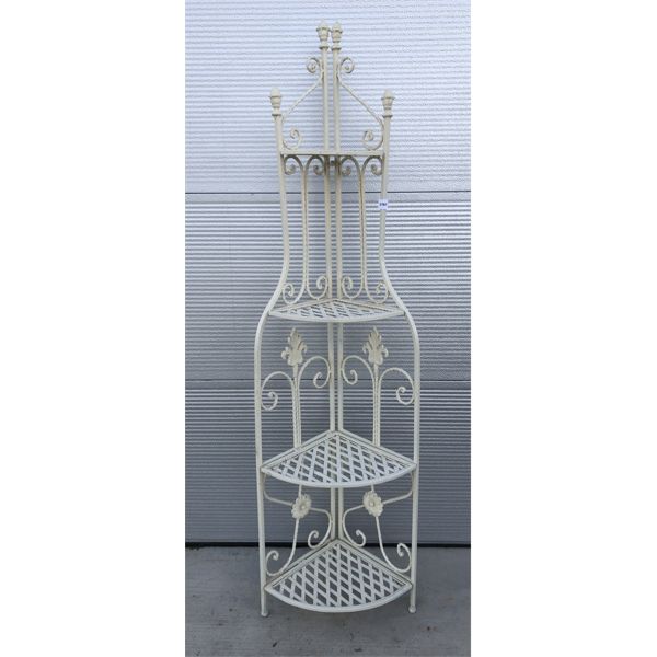 WROUGHT IRON CORNER SHELF - COLLAPSIBLE