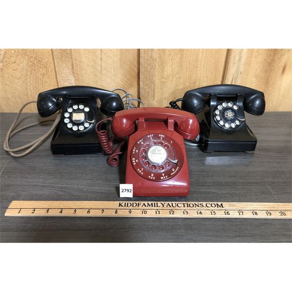 LOT OF 3 - ROTARY PHONES