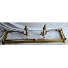 Image 1 : LOT OF 3 - BRASS FIREPLACE RAIL W/ ANDIRONS