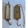 Image 1 : LOT OF 2 - HANGING SPRING SCALES - INCL ONE BRASS FACE 