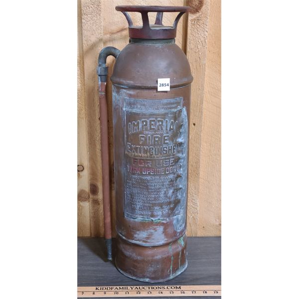 VINTAGE IMPERIAL DRY FIRE EXTINGUISHER  - 9 X 25 INCHES 