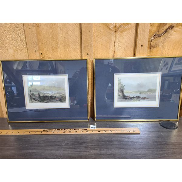 SET OF 2 - HAND COLOURED STEEL ENGRAVINGS 