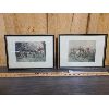 Image 1 : LOT OF 2 - COLOURED HUNTING PRINTS - 9 x 12 in