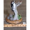 Image 2 : LOT OF 3 - CERAMIC NATURE FIGURINES - WOODPECKER, HUMMINGBIRD 