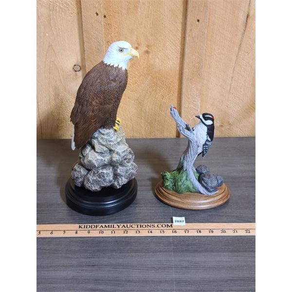 PAUL BURDETTE - LIMITED EDITION WILDLIFE FIGURINES - EAGLE & WOODPECKER