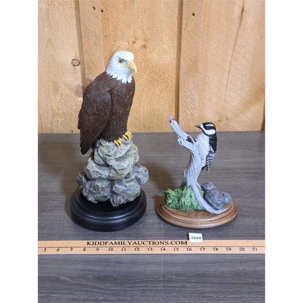 PAUL BURDETTE - LIMITED EDITION WILDLIFE FIGURINES - EAGLE & WOODPECKER