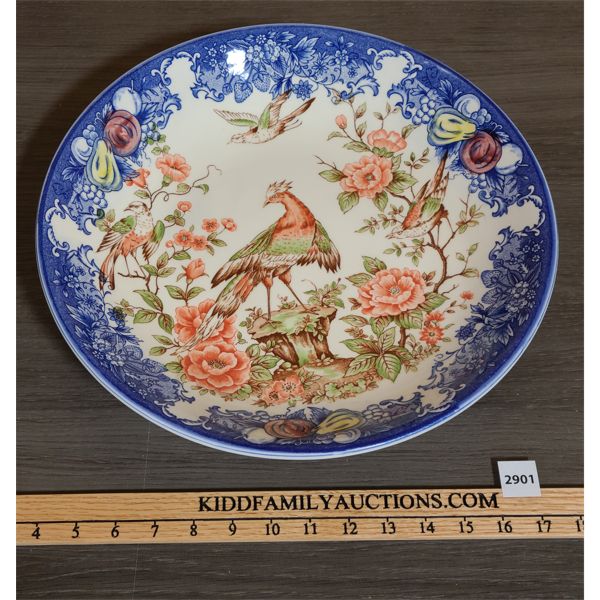 ANTIQUE DECORITIVE FRUIT BOWL - JAPAN - 14.5 INCHES