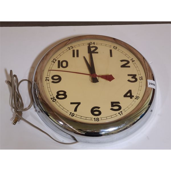 HALLMARK GLASS FACE CLOCK - 14in DIA