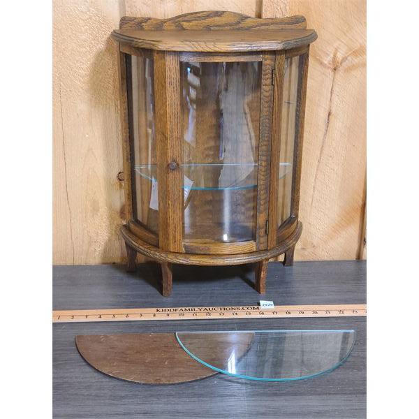 Curio Rounded Top SMALL TABLE TOP CURVED GLASS CURIO CABINET - 7 x 16 x 21in - Kidd ...