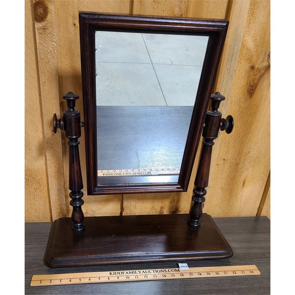 WOOD TABLETOP VANITY MIRROR - 9 x 21.5 x 24.5in