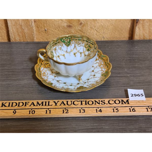 HAND PAINTED NIPPON TEA CUP AND SAUCER