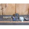 Image 1 : JOB LOT - BLUE GLASS PERFUME BOTTLE, EP SPOONS, BABY BEN ALARM CLOCK ETC. 