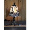 Image 2 : METAL BASE TABLETOP LAMP W/ STAINED GLASS SHADE